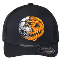 Soccer Player Halloween Pumpkin Skeleton Hallows' Day Flexfit Unipanel Trucker Cap