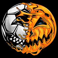 Soccer Player Halloween Pumpkin Skeleton Hallows' Day Flexfit Unipanel Trucker Cap
