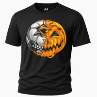 Soccer Player Halloween Pumpkin Skeleton Hallows' Day Cooling Performance Crew T-Shirt