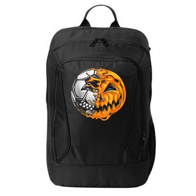 Soccer Player Halloween Pumpkin Skeleton Hallows' Day City Backpack