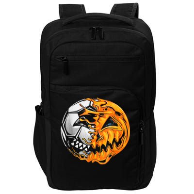 Soccer Player Halloween Pumpkin Skeleton Hallows' Day Impact Tech Backpack