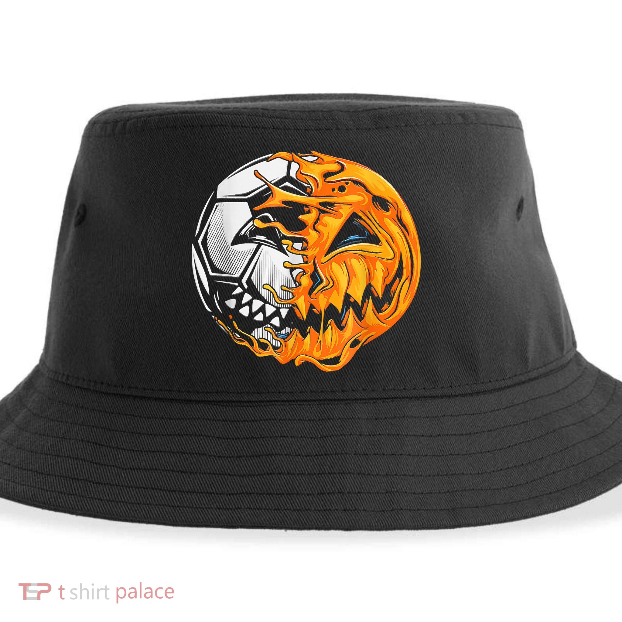 Soccer Player Halloween Pumpkin Skeleton Hallows' Day Sustainable Bucket Hat