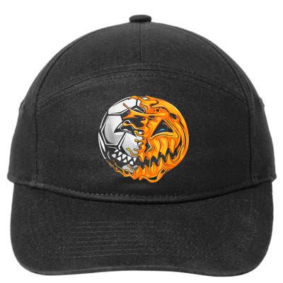 Soccer Player Halloween Pumpkin Skeleton Hallows' Day 7-Panel Snapback Hat