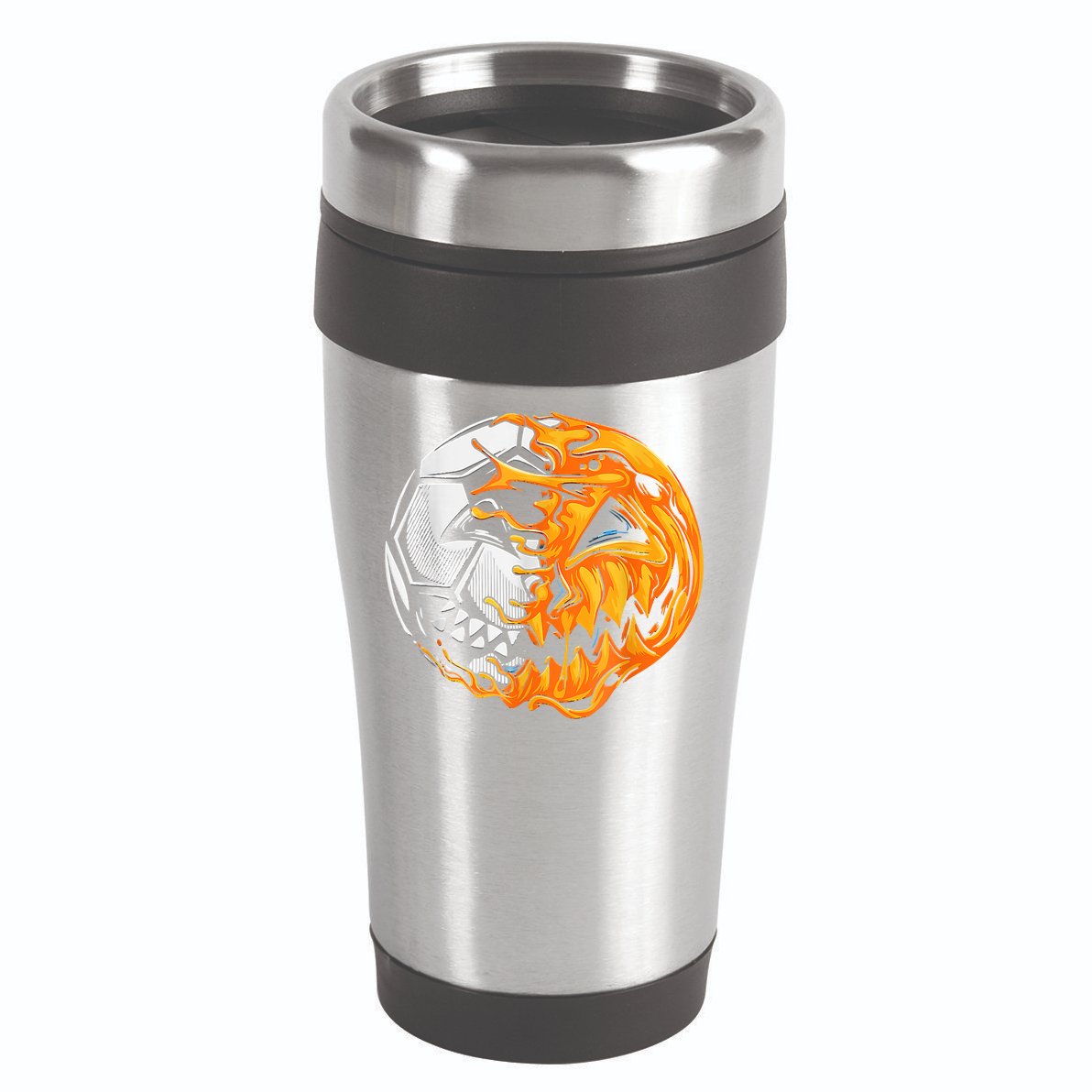 Soccer Player Halloween Pumpkin Skeleton Hallows' Day 16oz Travel Tumbler