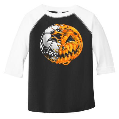Soccer Player Halloween Pumpkin Skeleton Hallows' Day Toddler Fine Jersey T-Shirt