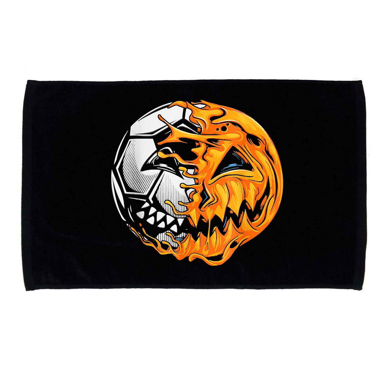 Soccer Player Halloween Pumpkin Skeleton Hallows' Day Microfiber Hand Towel