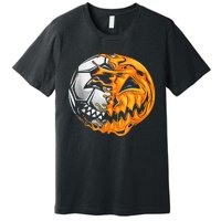 Soccer Player Halloween Pumpkin Skeleton Hallows' Day Premium T-Shirt