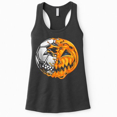 Soccer Player Halloween Pumpkin Skeleton Hallows' Day Womens Tank Top