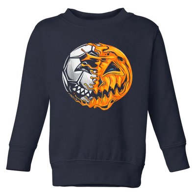 Soccer Player Halloween Pumpkin Skeleton Hallows' Day Toddler Sweatshirt