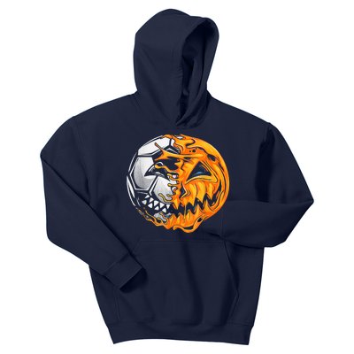 Soccer Player Halloween Pumpkin Skeleton Hallows' Day Kids Hoodie