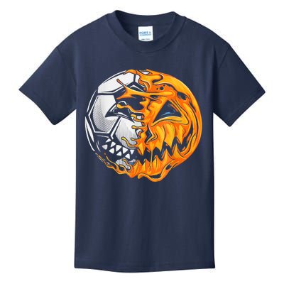 Soccer Player Halloween Pumpkin Skeleton Hallows' Day Kids T-Shirt