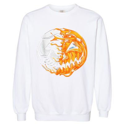 Soccer Player Halloween Pumpkin Skeleton Hallows' Day Garment-Dyed Sweatshirt