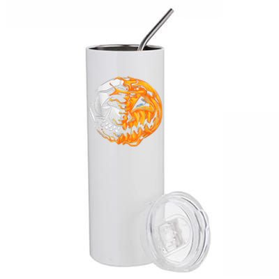 Soccer Player Halloween Pumpkin Skeleton Hallows' Day Stainless Steel Tumbler