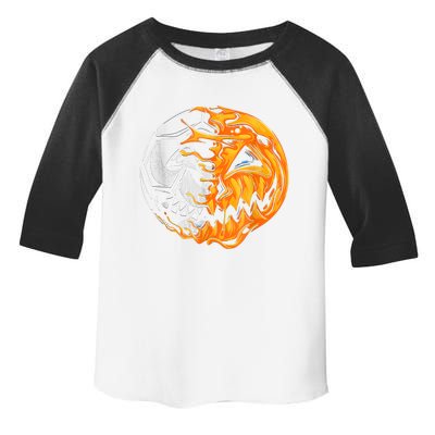 Soccer Player Halloween Pumpkin Skeleton Hallows' Day Toddler Fine Jersey T-Shirt