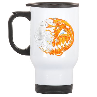 Soccer Player Halloween Pumpkin Skeleton Hallows' Day Stainless Steel Travel Mug