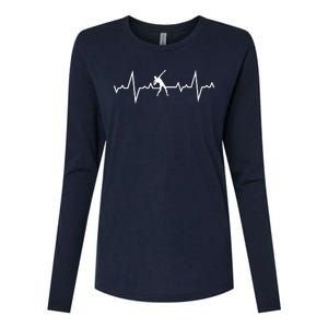 Shot Put Heart Beats Womens Cotton Relaxed Long Sleeve T-Shirt