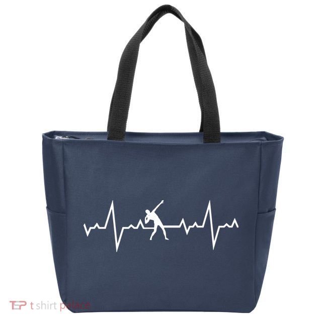 Shot Put Heart Beats Zip Tote Bag