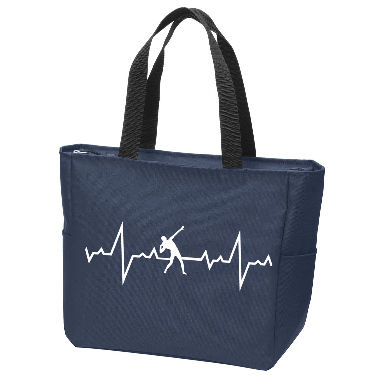 Shot Put Heart Beats Zip Tote Bag