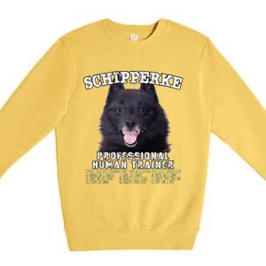 Schipperke Professional Human Trainer Cute Dog Premium Crewneck Sweatshirt