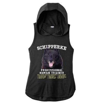 Schipperke Professional Human Trainer Cute Dog Ladies PosiCharge Tri-Blend Wicking Draft Hoodie Tank