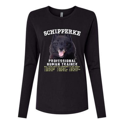 Schipperke Professional Human Trainer Cute Dog Womens Cotton Relaxed Long Sleeve T-Shirt