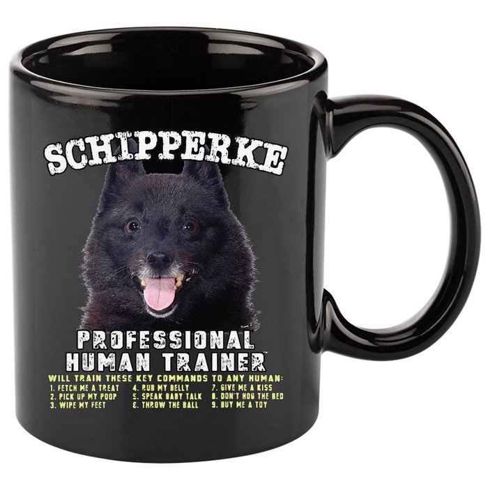 Schipperke Professional Human Trainer Cute Dog 11oz C Handle Ceramic Mug