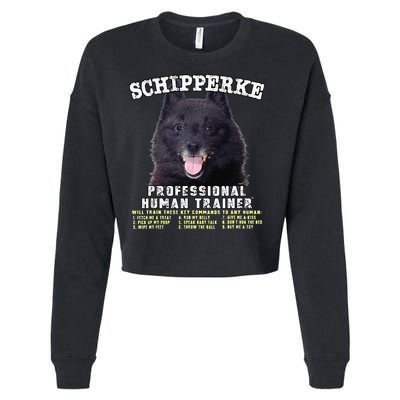 Schipperke Professional Human Trainer Cute Dog Cropped Pullover Crew