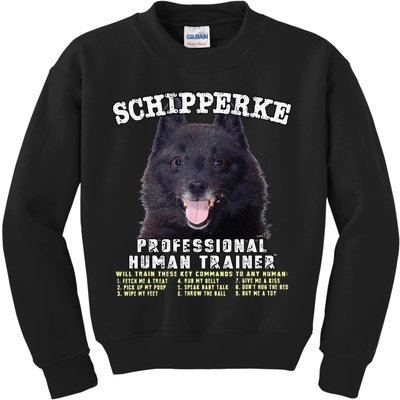 Schipperke Professional Human Trainer Cute Dog Kids Sweatshirt