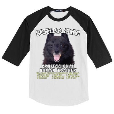 Schipperke Professional Human Trainer Cute Dog Kids Colorblock Raglan Jersey