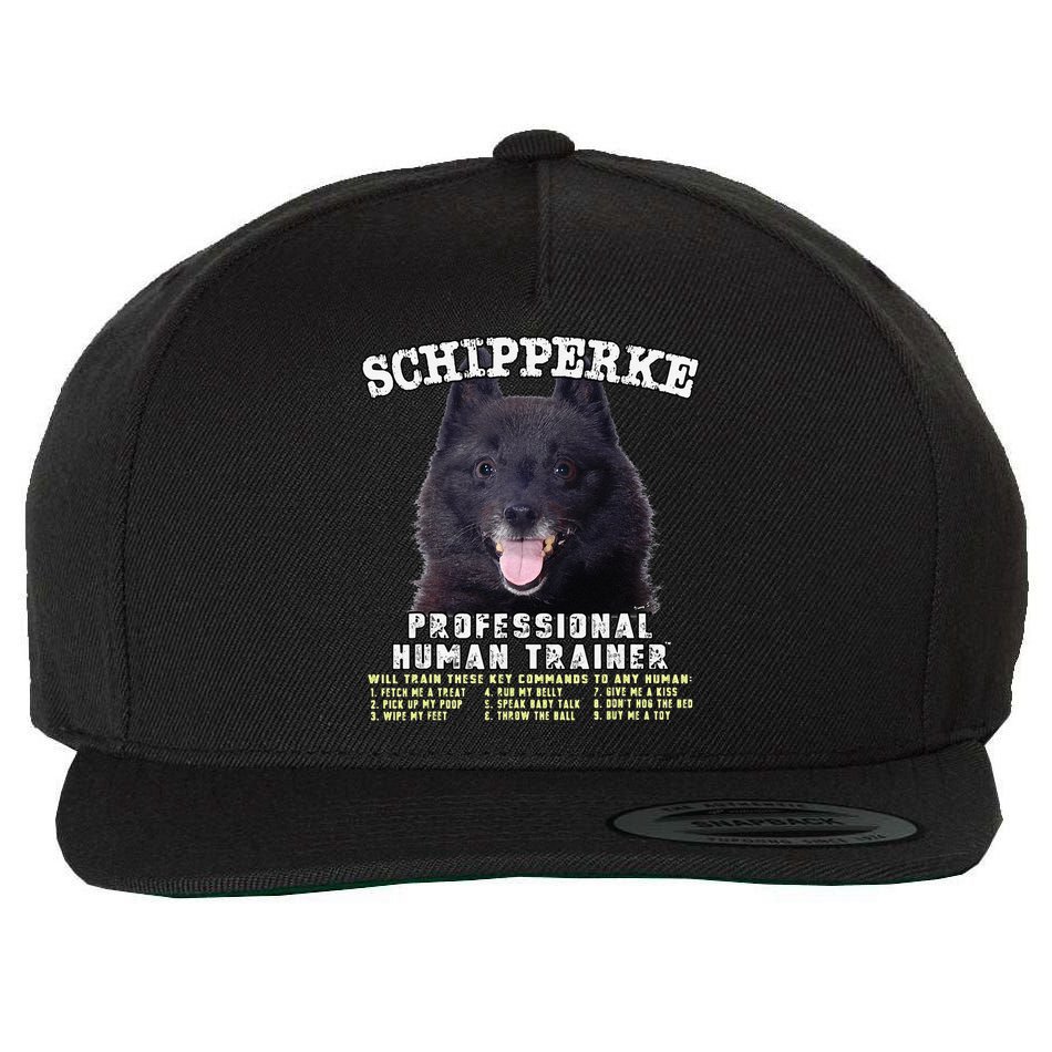 Schipperke Professional Human Trainer Cute Dog Wool Snapback Cap