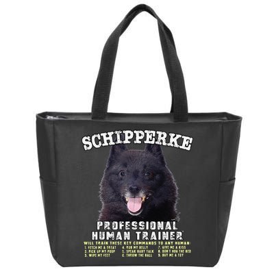 Schipperke Professional Human Trainer Cute Dog Zip Tote Bag