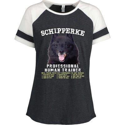 Schipperke Professional Human Trainer Cute Dog Enza Ladies Jersey Colorblock Tee