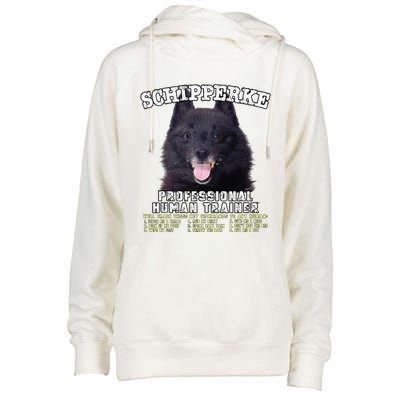 Schipperke Professional Human Trainer Cute Dog Womens Funnel Neck Pullover Hood