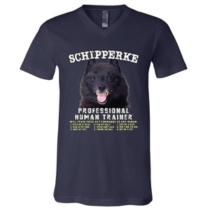 Schipperke Professional Human Trainer Cute Dog V-Neck T-Shirt