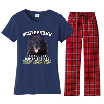 Schipperke Professional Human Trainer Cute Dog Women's Flannel Pajama Set