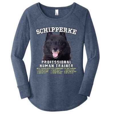 Schipperke Professional Human Trainer Cute Dog Women's Perfect Tri Tunic Long Sleeve Shirt