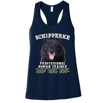 Schipperke Professional Human Trainer Cute Dog Women's Racerback Tank