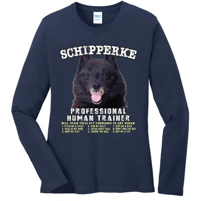 Schipperke Professional Human Trainer Cute Dog Ladies Long Sleeve Shirt