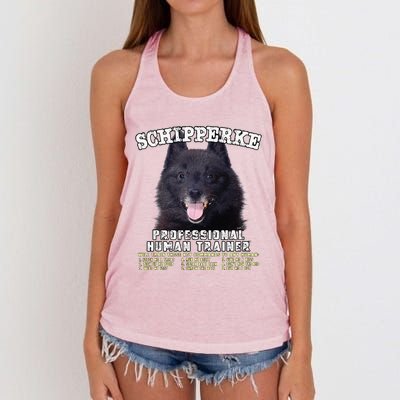 Schipperke Professional Human Trainer Cute Dog Women's Knotted Racerback Tank