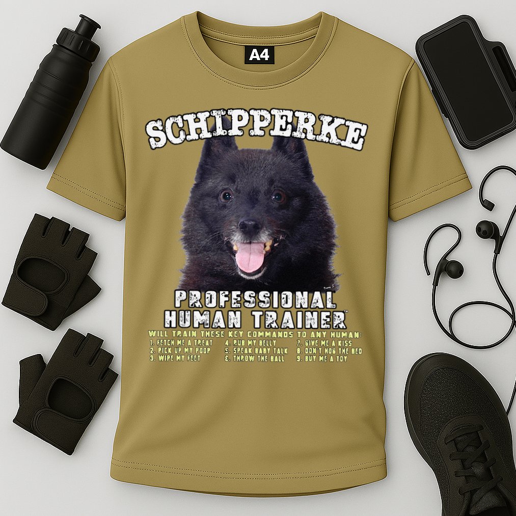 Schipperke Professional Human Trainer Cute Dog Cooling Performance Crew T-Shirt