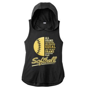 Softball Pitcher Hitter Catcher My Granddaughter Plays Softball Design For Grand Ladies PosiCharge Tri-Blend Wicking Draft Hoodie Tank