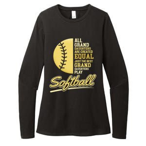 Softball Pitcher Hitter Catcher My Granddaughter Plays Softball Design For Grand Womens CVC Long Sleeve Shirt