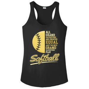 Softball Pitcher Hitter Catcher My Granddaughter Plays Softball Design For Grand Ladies PosiCharge Competitor Racerback Tank