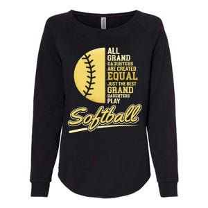 Softball Pitcher Hitter Catcher My Granddaughter Plays Softball Design For Grand Womens California Wash Sweatshirt