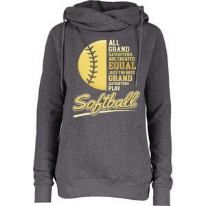 Softball Pitcher Hitter Catcher My Granddaughter Plays Softball Design For Grand Womens Funnel Neck Pullover Hood