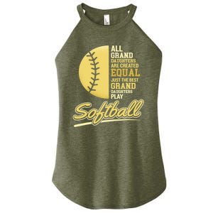 Softball Pitcher Hitter Catcher My Granddaughter Plays Softball Design For Grand Women's Perfect Tri Rocker Tank