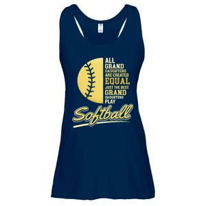 Softball Pitcher Hitter Catcher My Granddaughter Plays Softball Design For Grand Ladies Essential Flowy Tank