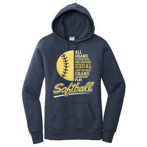 Softball Pitcher Hitter Catcher My Granddaughter Plays Softball Design For Grand Women's Pullover Hoodie