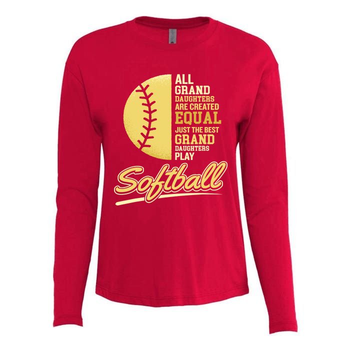 Softball Pitcher Hitter Catcher My Granddaughter Plays Softball Design For Grand Womens Cotton Relaxed Long Sleeve T-Shirt