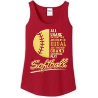 Softball Pitcher Hitter Catcher My Granddaughter Plays Softball Design For Grand Ladies Essential Tank